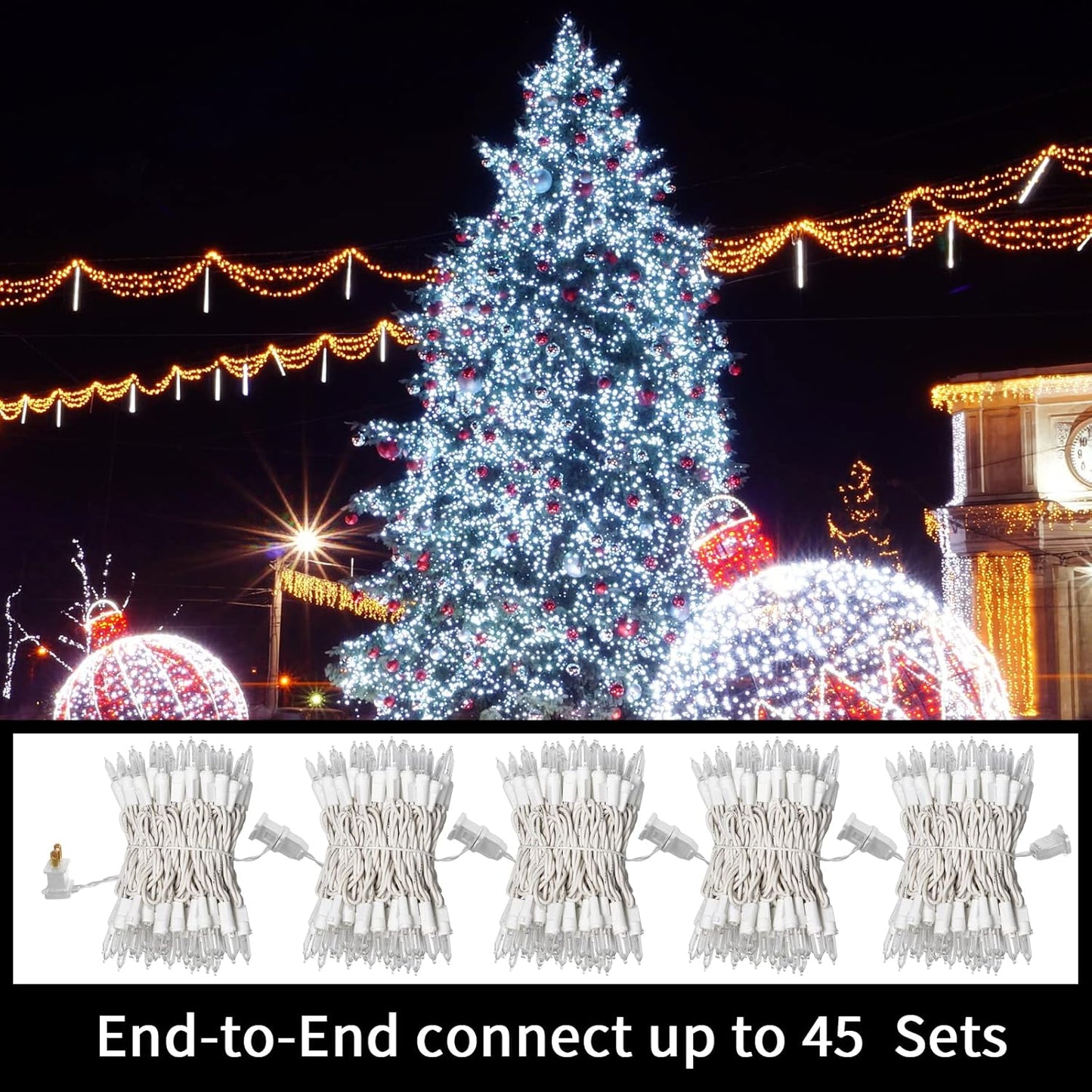 LAMPHOME Mini LED String Lights - 21.6FT White Christmas Lights for Indoor/Outdoor Decor