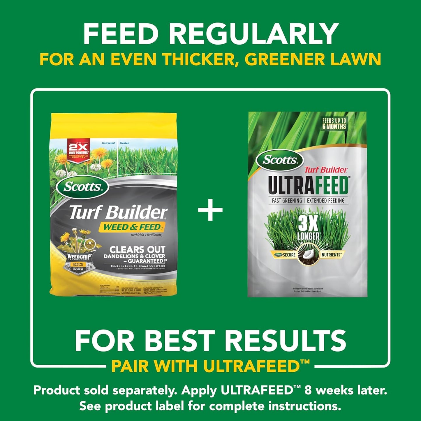Scotts Turf Builder Weed and Feed 5 - Powerful Weed Killer & Lawn Fertilizer for 12,000 sq. ft. | 33.95 lb.