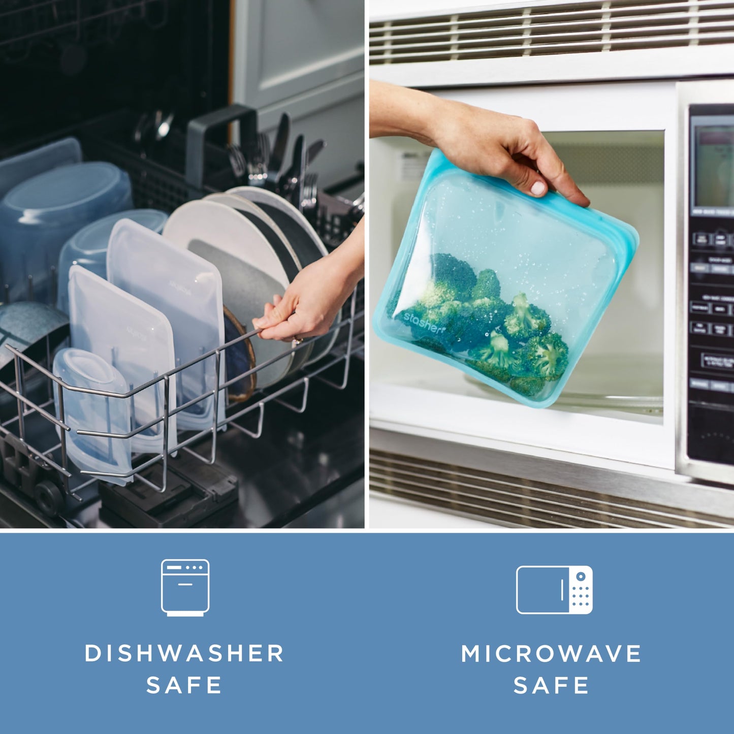 Stasher Silicone Reusable Storage Bag, 4-Cup Bowl, Reusable Snack Bag, Microwave, Dishwasher, Oven Safe, Sous Vide, Premium Lunch Container, Eco Friendly, Food Storage Bag, Freezer Bag, 32 oz, Clear