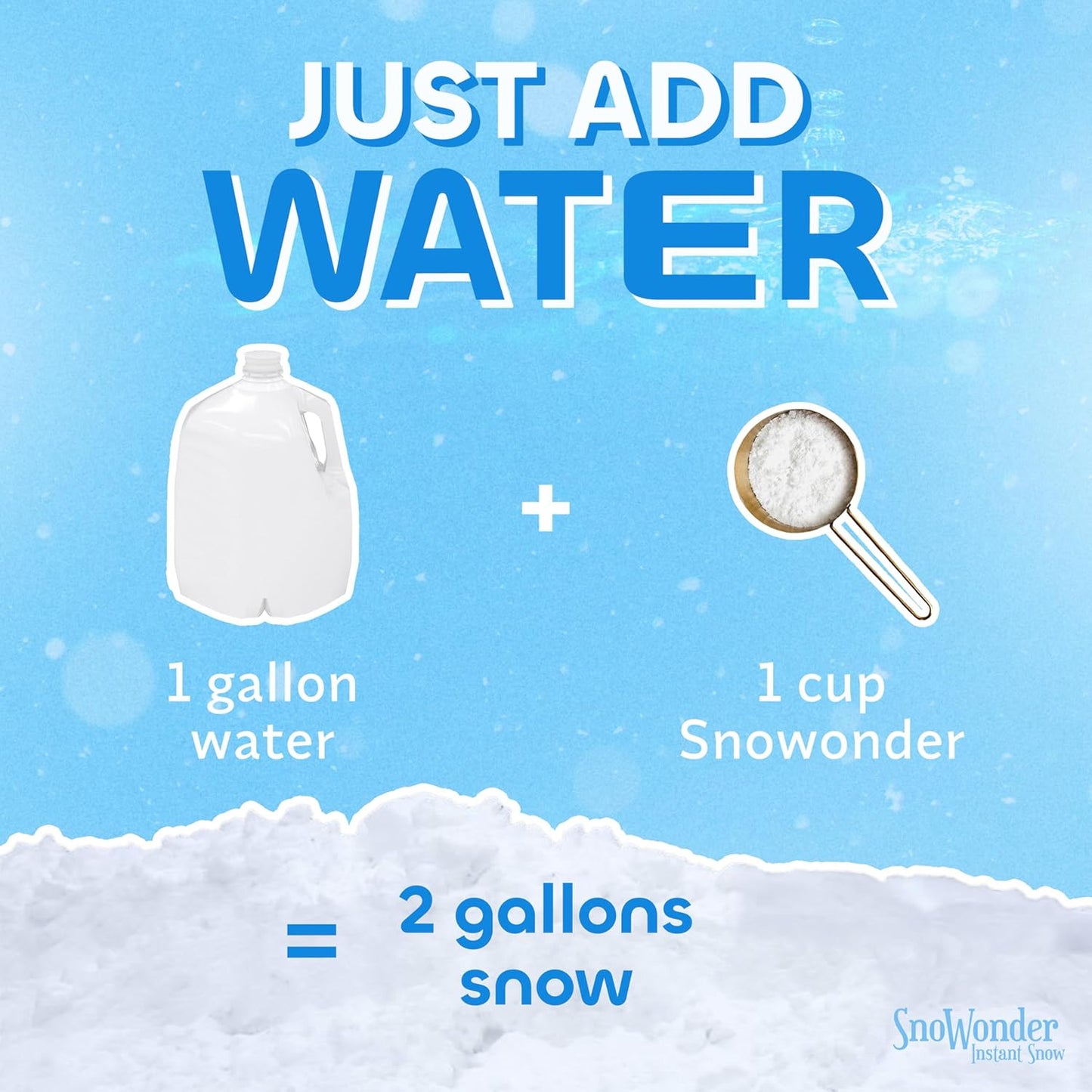 SNOWONDER Instant Snow | Create Realistic Artificial Snow for Cloud Slime - Makes 1 Gallon