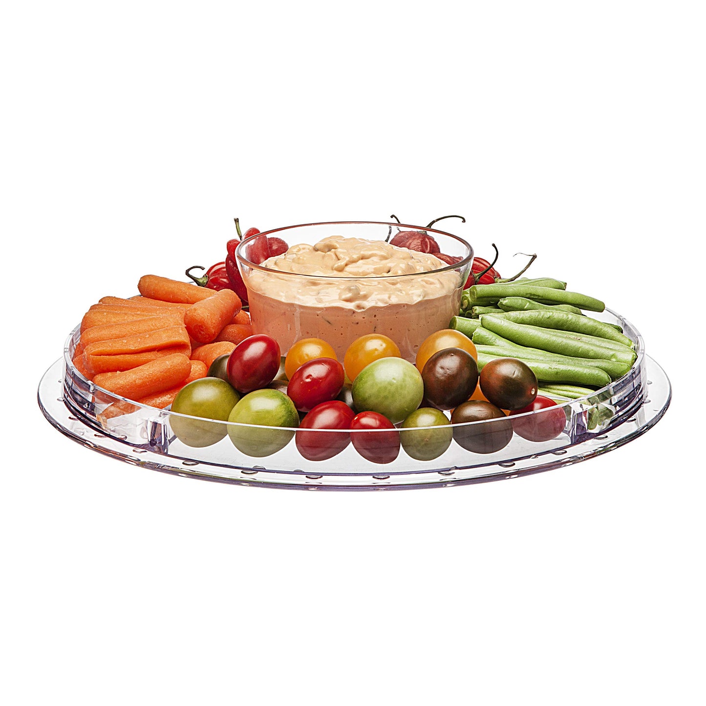 Godinger Cake Stand and Serving Plate Platter with Dome Cover, 6 in 1 Multi-Purpose Use, Shatterproof and Reusable Acrylic - Dublin Collection, Blue