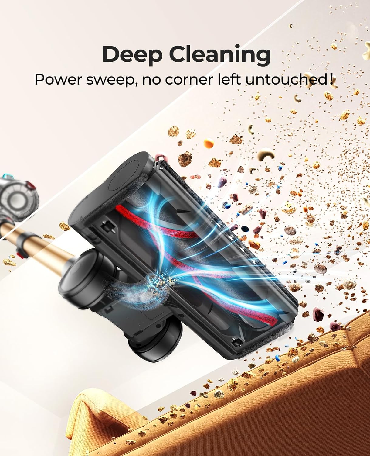 Skiennix Cordless Vacuum Cleaner - 650W Power, 70 Mins Runtime, Self-Standing Design | 6-in-1 for Carpets & Pet Hair