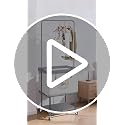 Laundry Cart with Hanging Bar & Storage Shelf - Beige, 110L, 3-in-1
