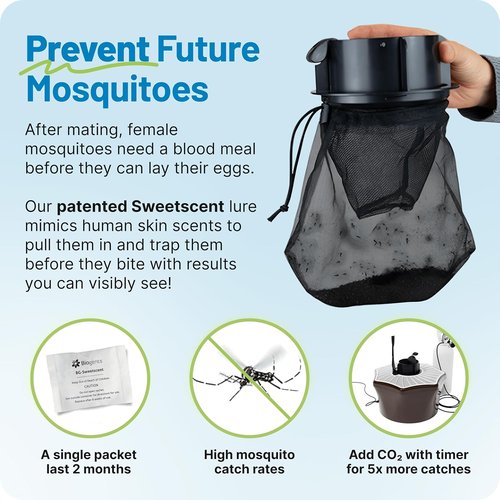 Biogents Mosquitaire Outdoor Mosquito Trap - Eco-Friendly, Pesticide-Free Solution | Electric Catcher with Sweetscent Lure