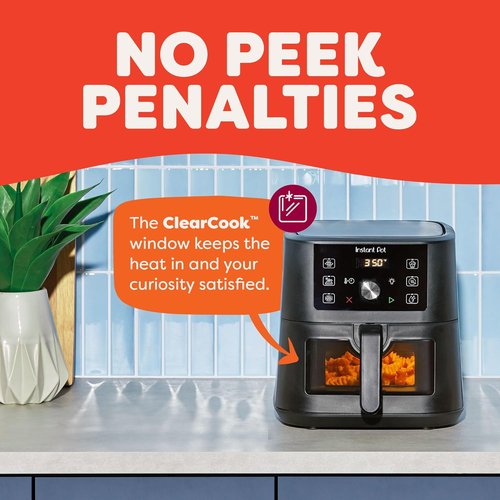 Instant Pot Vortex 4Qt Mini Air Fryer - 6-in-1 Versatile Cooking Options | Black Finish