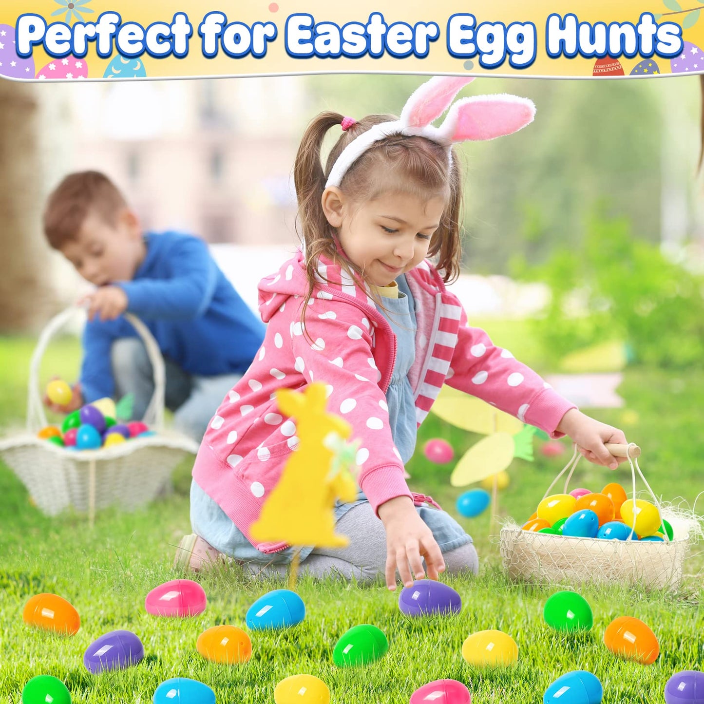 Duchong 500 Count Plastic Easter Eggs Bulk, 2.4" Fillable Empty Easter Eggs In 6 Colors for Easter Hunt, Basket Stuffers, Suprise Egg, Classroom Prize Supplies