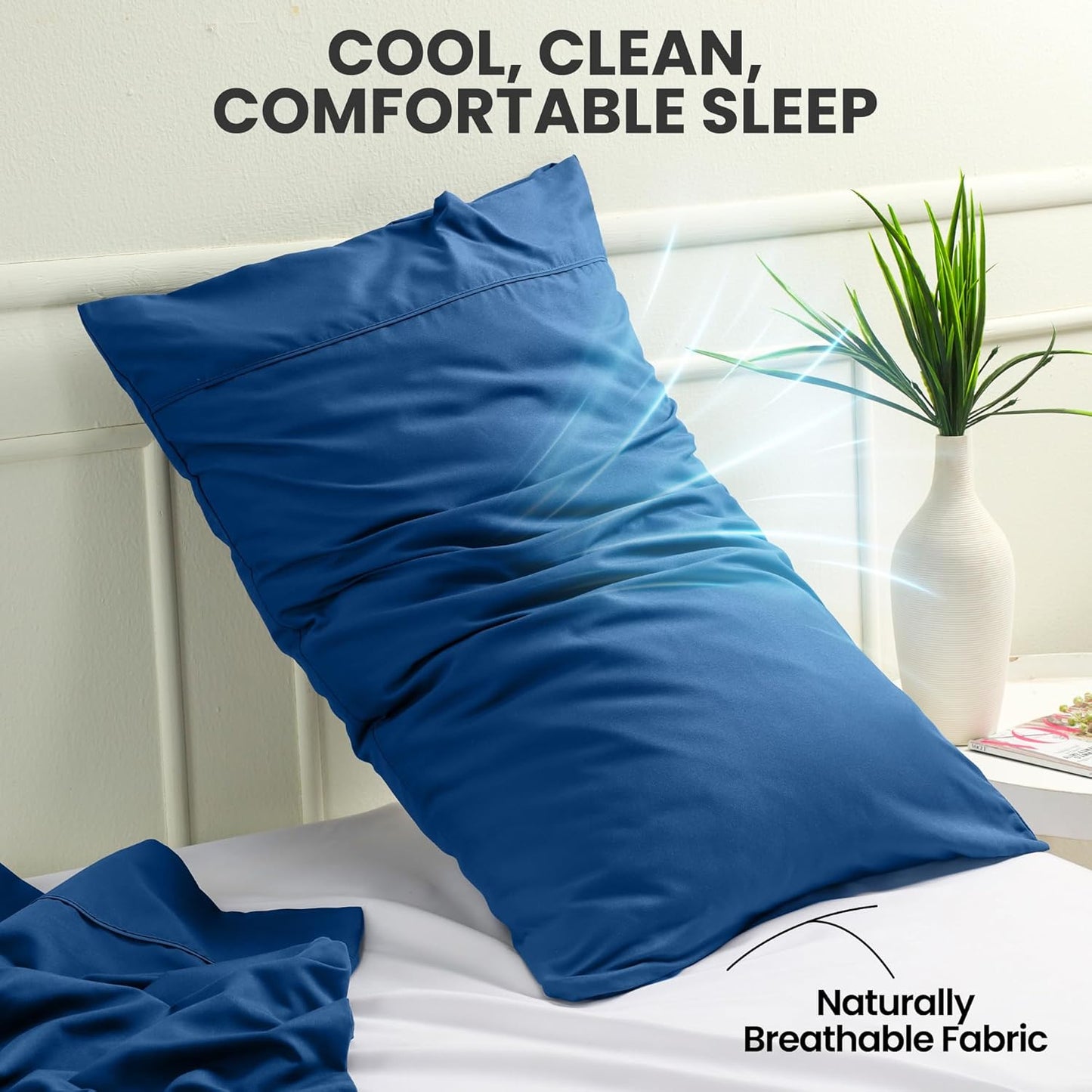 Utopia Bedding Queen Pillow Cases - Soft Brushed Microfiber - 2 Pack, 20 x 30 Inches | Dusk Blue