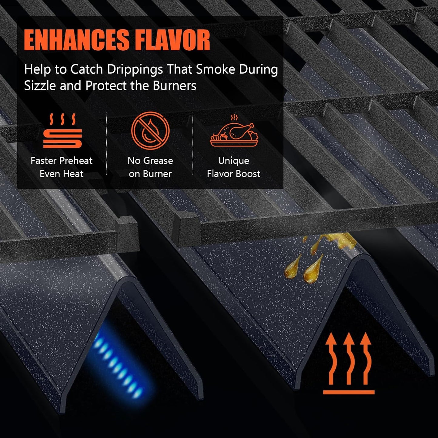 Weber Flavorizer Bars - Replacement for Spirit 300 & GS4 II Series Grills - Fits E310, E315, E320, E330, S310, S315, S320, S330