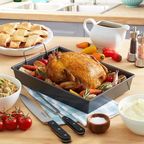 Chicago Metallic Non-Stick Roast Pan - 13-Inch by 9-Inch with Durable Non-Stick Rack