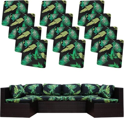 BIETYONE 12-Piece Stretch Patio Cushion Covers - Washable Outdoor Sofa Slipcovers for Furniture Protection