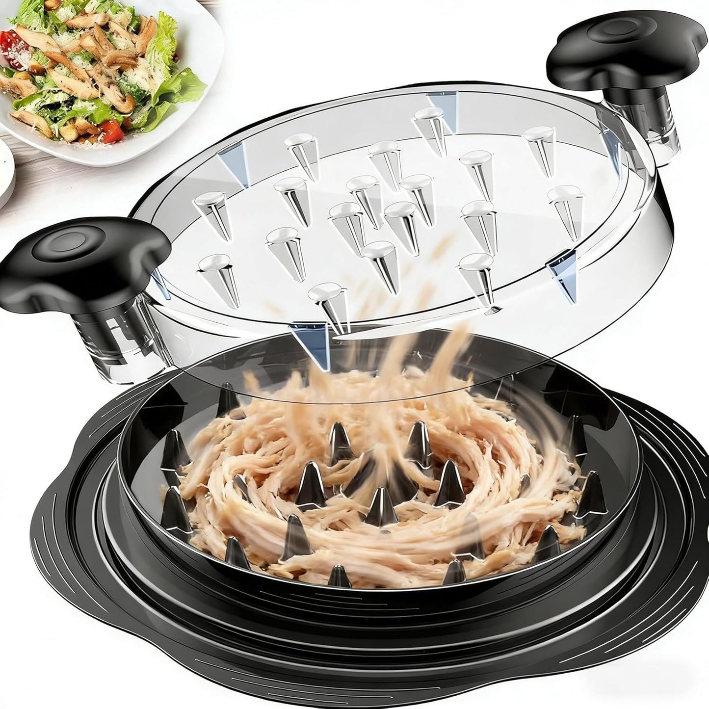Skiennix Professional Chicken Shredder - Large Meat Shredding Tool with Anti-Slip Grip | Black