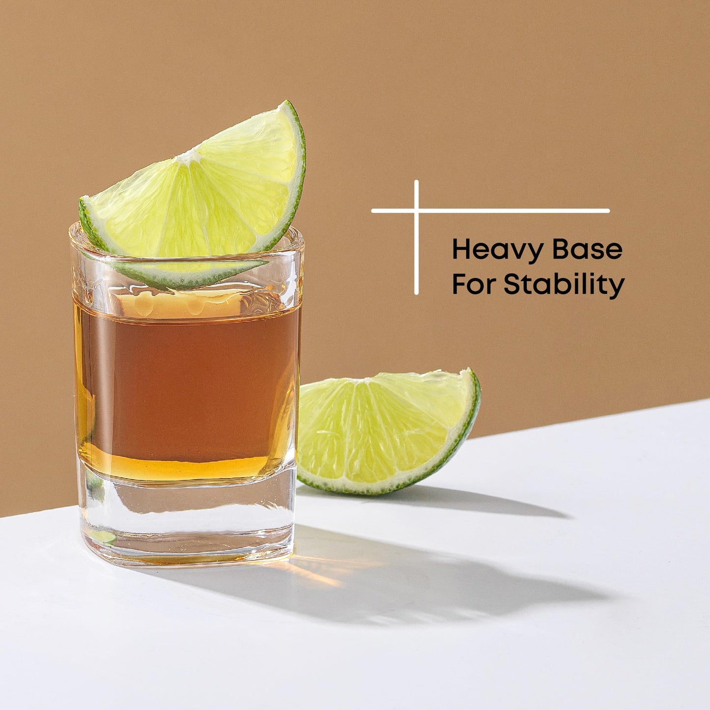 JoyJolt Glass Shot Glasses Set of 10 - City 2oz Heavy Base Square Shot Glasses, Perfect for Espresso, Tequila, Aperitif, Limoncello Liqueur