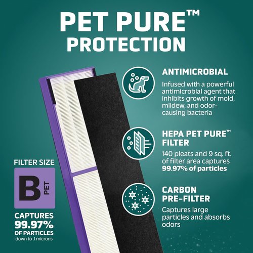 Germ Guardian FLT4850PT True HEPA Replacement Filter B - Pet Pure Treatment for C4900, AC4825, AC4850PT & More
