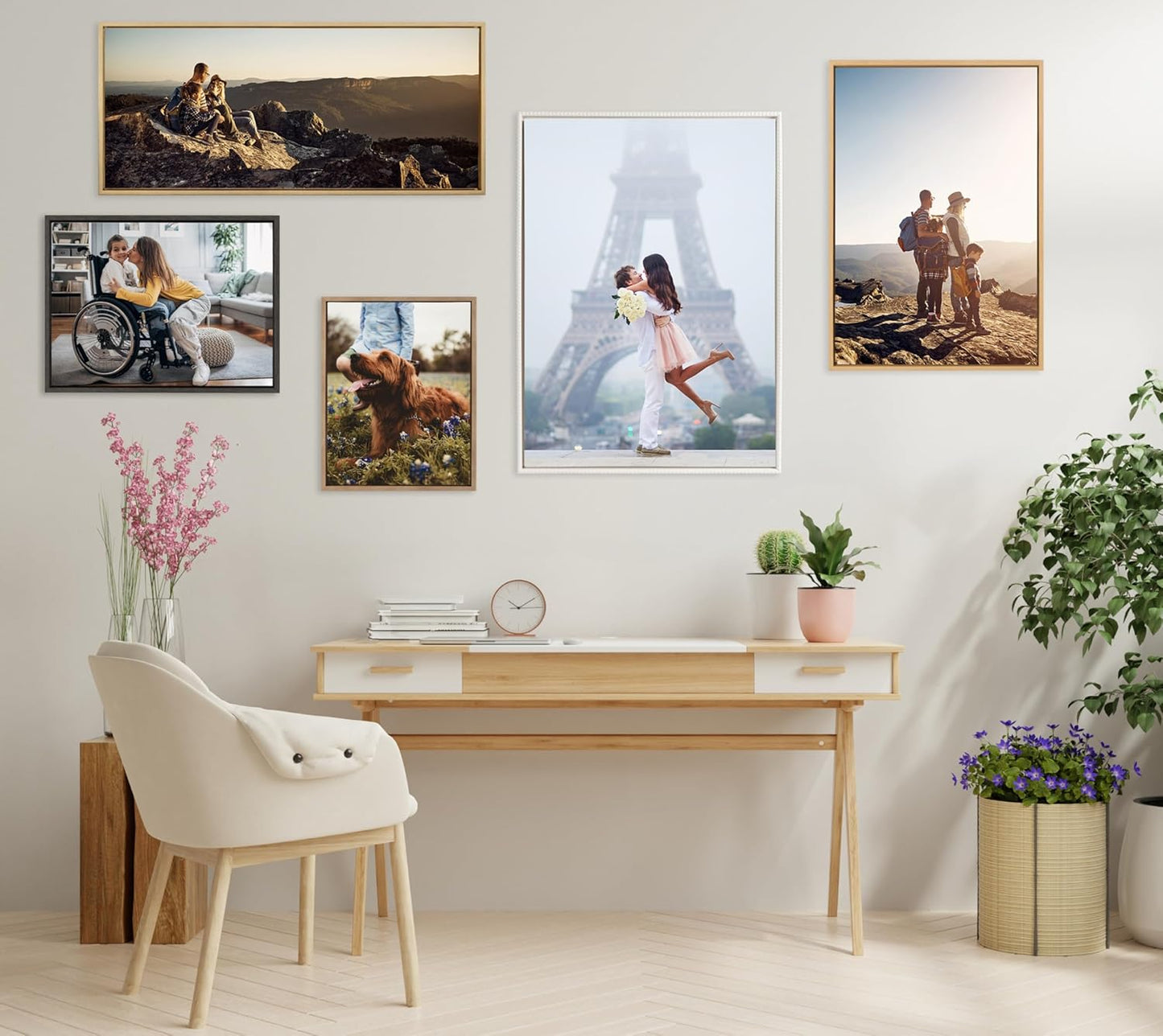 Kate and Laurel Custom Printed Canvas Wall Art - Personalized 40x18 Black Sylvie Print for Bedroom or Living Room Decor | Hand Framed in the USA