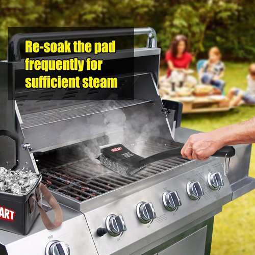 GRILLART SteamWizards Grill Brush - Bristle-Free BBQ Cleaner for All Grates | Dishwasher Safe, Replaceable Head