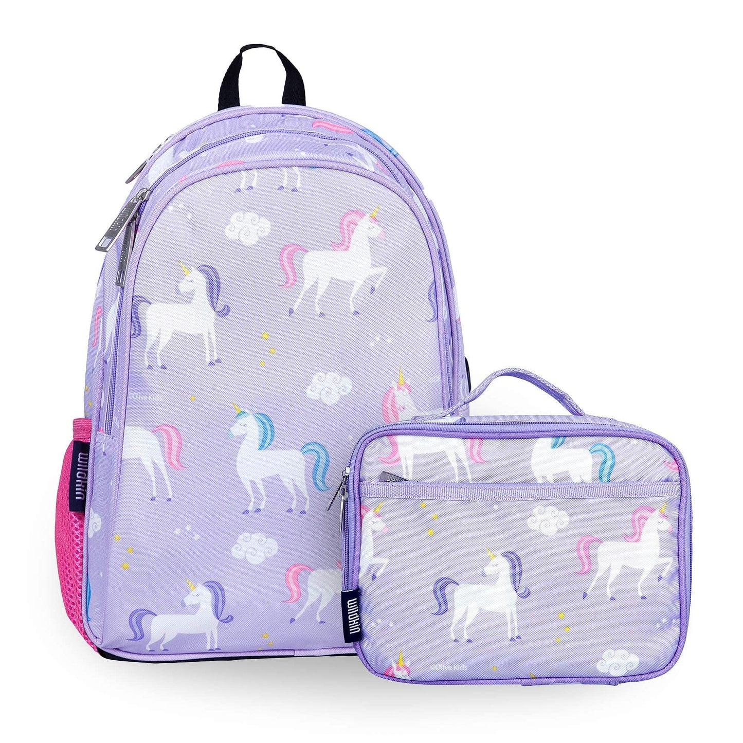 Wildkin 15 Inch Kids Backpack with Lunch Box Bag Bundle - Durable, Lightweight School & Travel Set - Unicorn