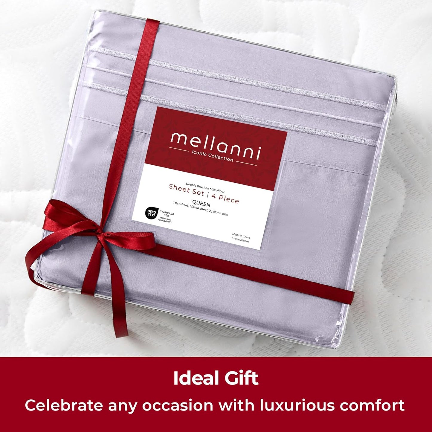 Mellanni Extra Deep California King Sheets - Hotel Luxury Ultra Soft Cooling Bedding | 4 PC Set in Lavender