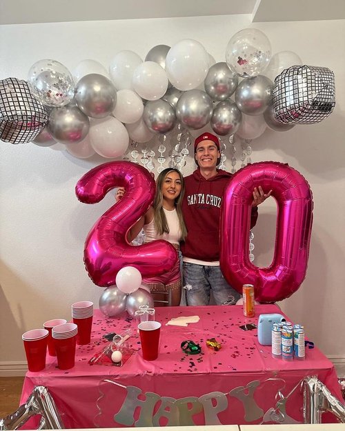 Hot Pink Number 20 Balloons 40 inch, 20 Number Balloons, 20th Birthday Decorations, 20 Year Old Women Hot Pink Party Supplies