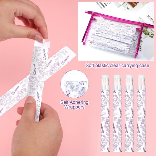 FoldTier 39 Pcs Travel Tube Includes 12 Reusable Plastic Tube for Women Liquid Containers 24 Self Adhesive Wrappers 1 PVC Clear Case 2 Hopper‌s(Fresh Style)