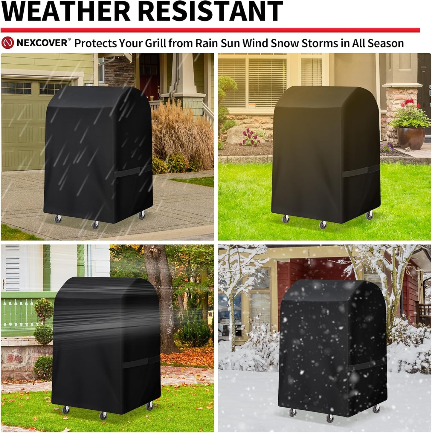 NEXCOVER 30" Waterproof BBQ Grill Cover - UV Resistant & Dustproof Outdoor Barbecue Protection