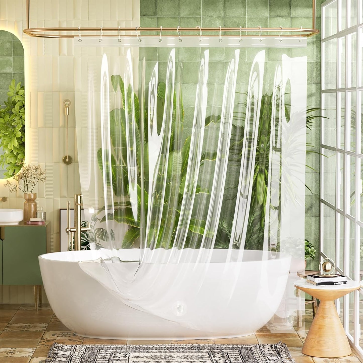 Bathway Heavy Duty Shower Curtain Liner - Clear Waterproof PEVA 72x72 Inches with 12 Rustproof Grommets