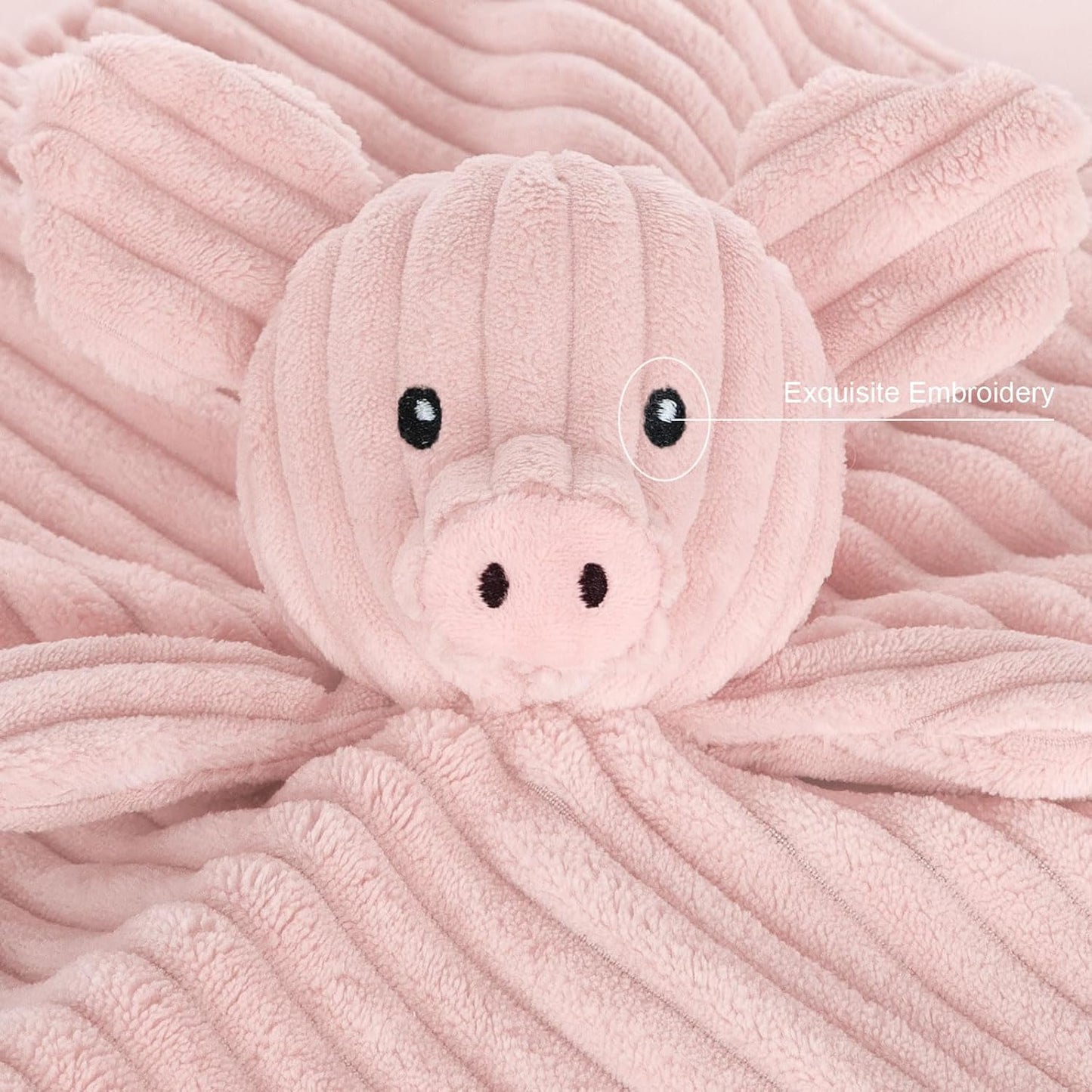 Skiennix Baby Security Blanket - Soft Pig Lovey Snuggle Toy for Newborns | Pink 15 Inch
