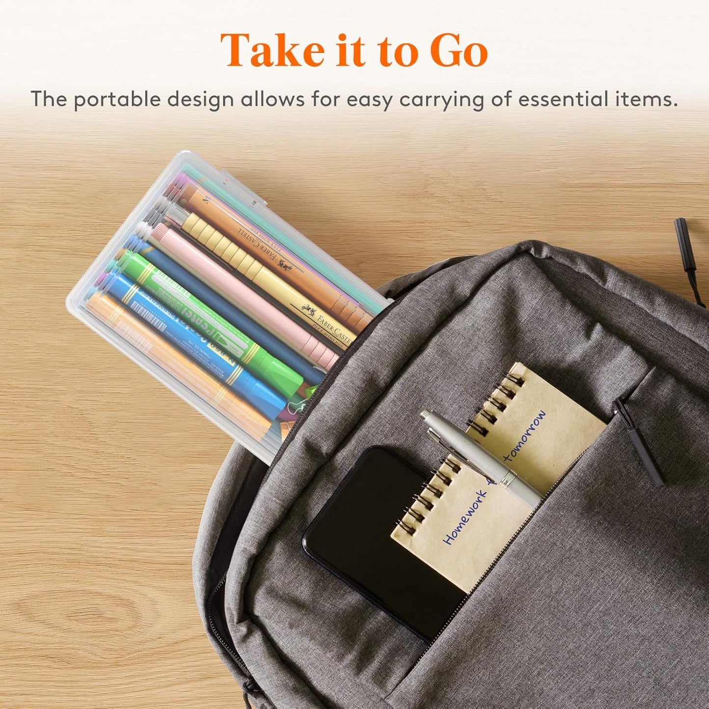 Lifewit Plastic Pencil Box - Large Capacity Snap-Tight Lid Craft Organizer | 4 Pack