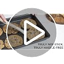 Nonstick Baking Sheet Pan Set of 3 with Floral Swirl Design - Blue, Starlight Variation