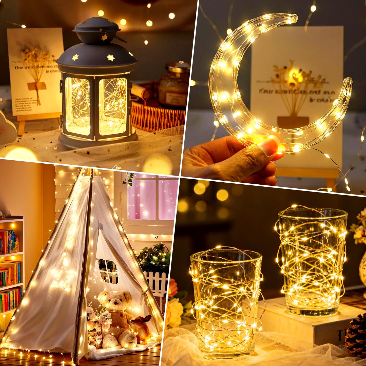 ZNYCYE 10 Pack Fairy Lights with Timer,10 ft 30 LED String Lights 8 Modes Fairy Lights Battery Operated Waterproof for DIY Wedding Party Bedroom Mason Jars Christmas Decorations (Warm White)