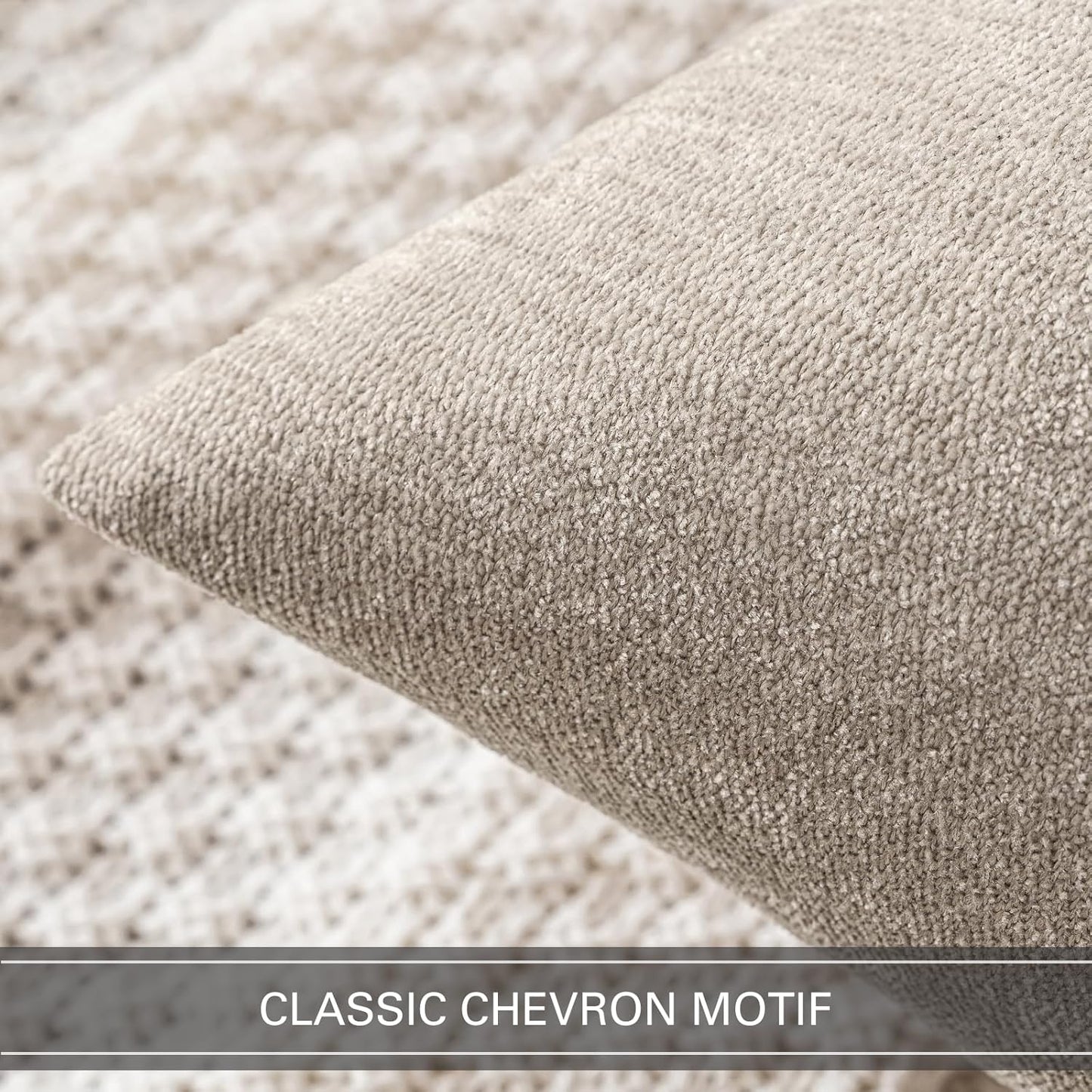 MIULEE Decorative Pillow Covers - Soft Chenille Farmhouse Cushions | Pack of 2, 16x16 Inch, Beige