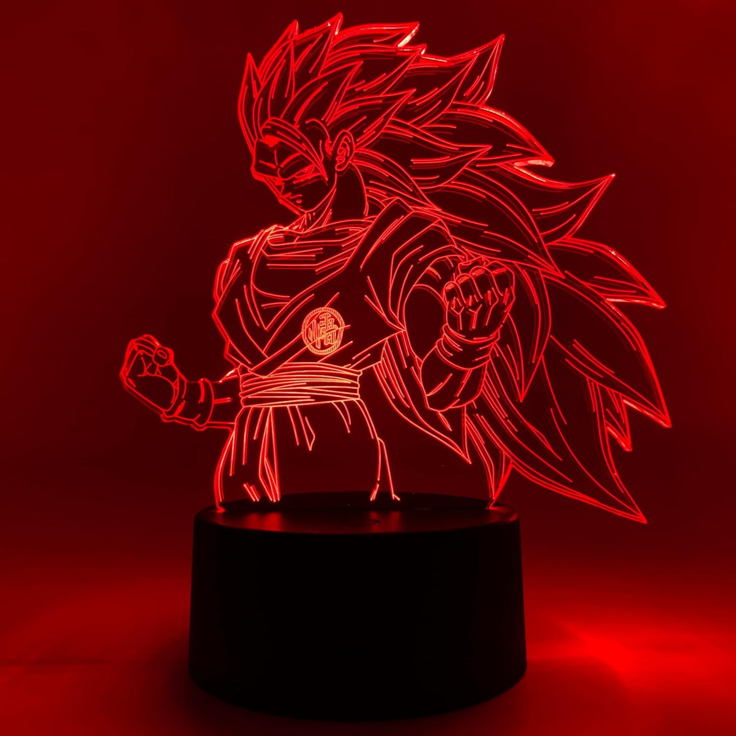Otaku Lamps Super Saiyan 3 Goku Dragon Ball Super - 16 Color RGB LED Night Light | 3D Anime Room Décor Gift