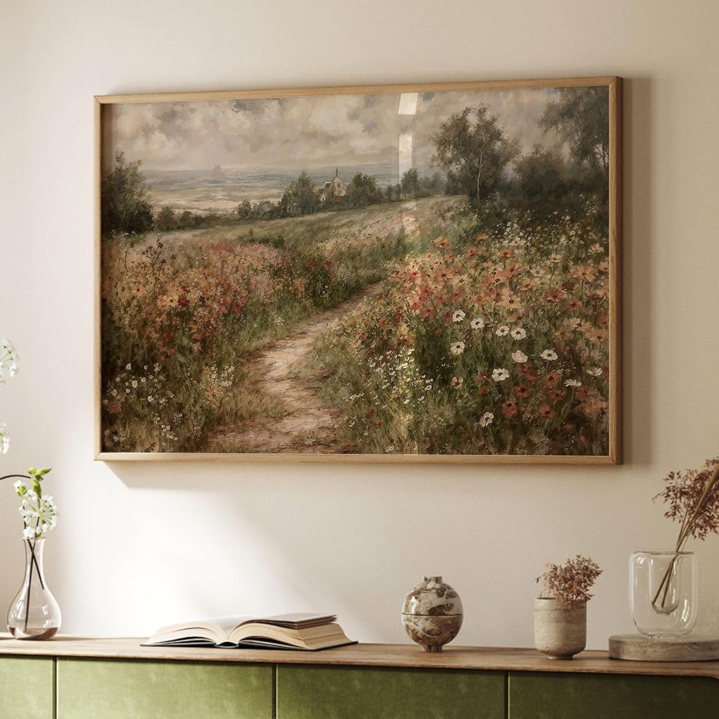 Vintage Wall Art | Rustic Autumn Landscape Canvas Print - 12”x16” Unframed Artwork for Living Room