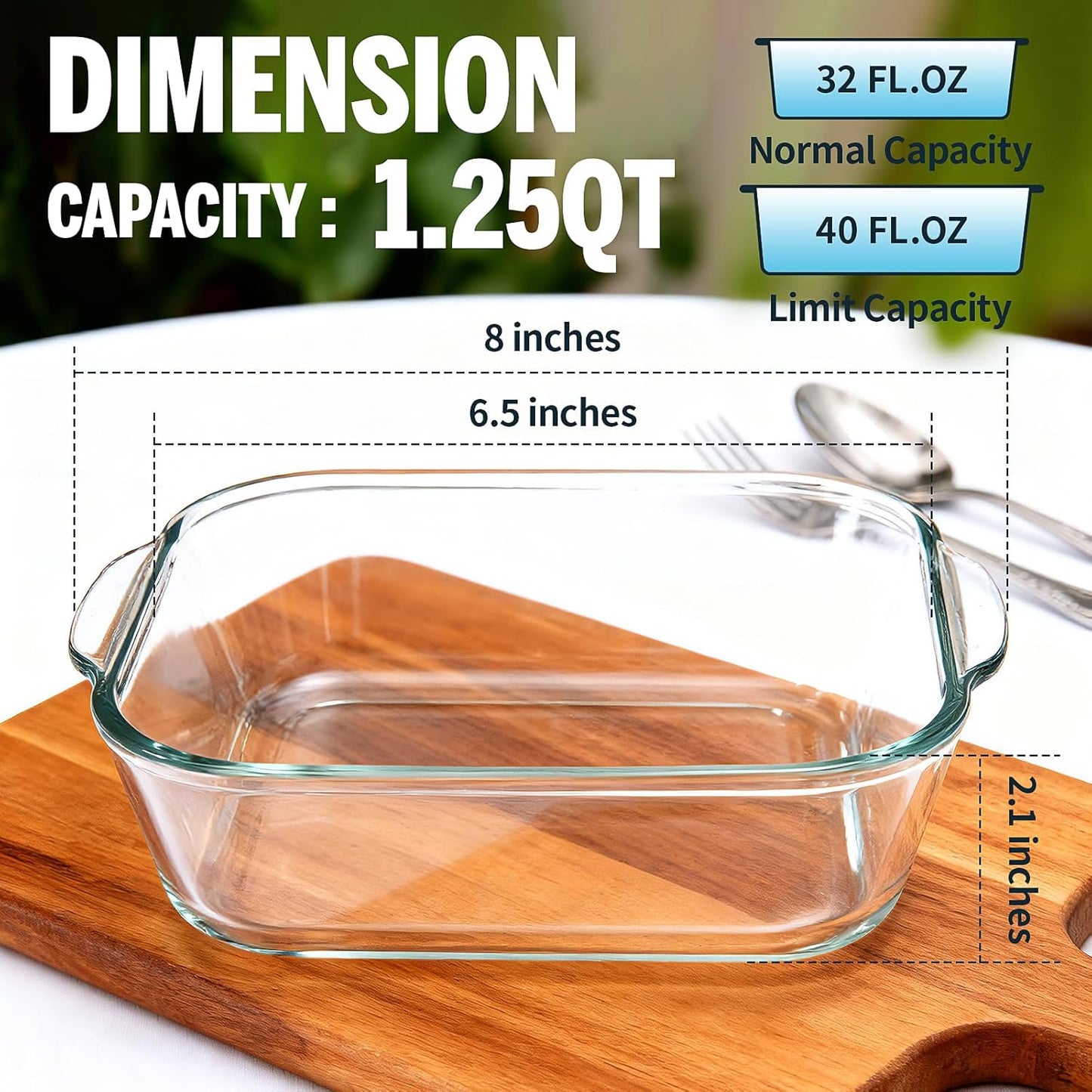 Regine Switzerland 6"x6" Baking Pan Set - Durable Glass Bakeware for Casseroles & Brownies | Perfect for Oven, Microwave & Air Fryer