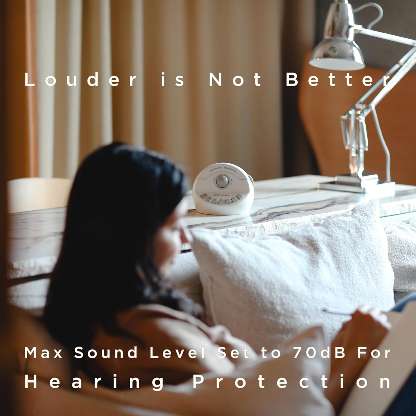 WELLCARE Sound Machine - White Noise & Nature Sounds for Sleep | Adjustable Volume & Timer