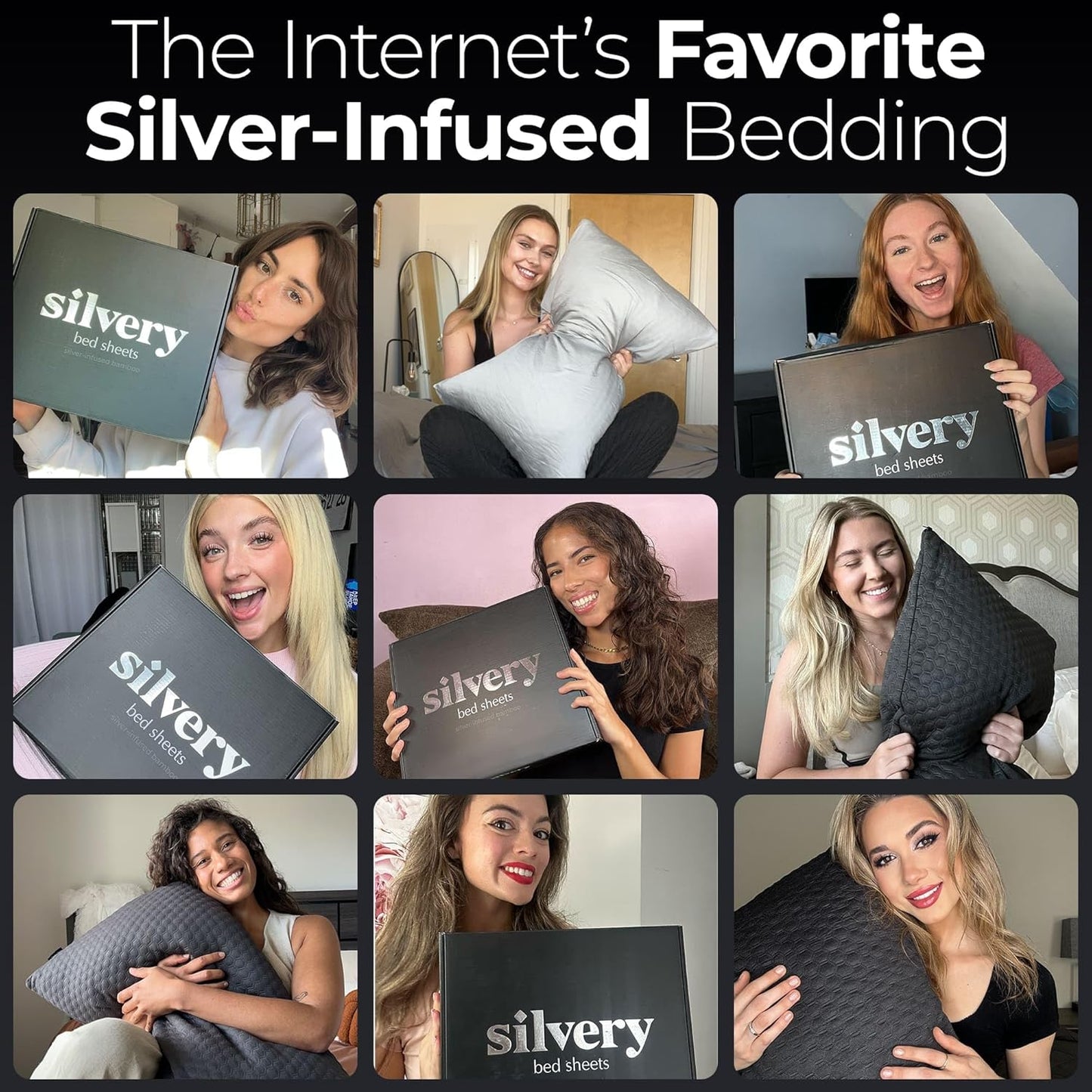 Silvery Silver Infused Bed Sheets Set - Ultra-Soft, Temperature-Regulating Fabric | Self-Cleaning Technology™ for Fresh Sleep