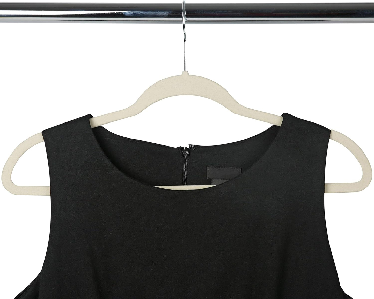 Skiennix Super Slim Velvet Huggable Hangers - Ivory Color, Space-Saving Design