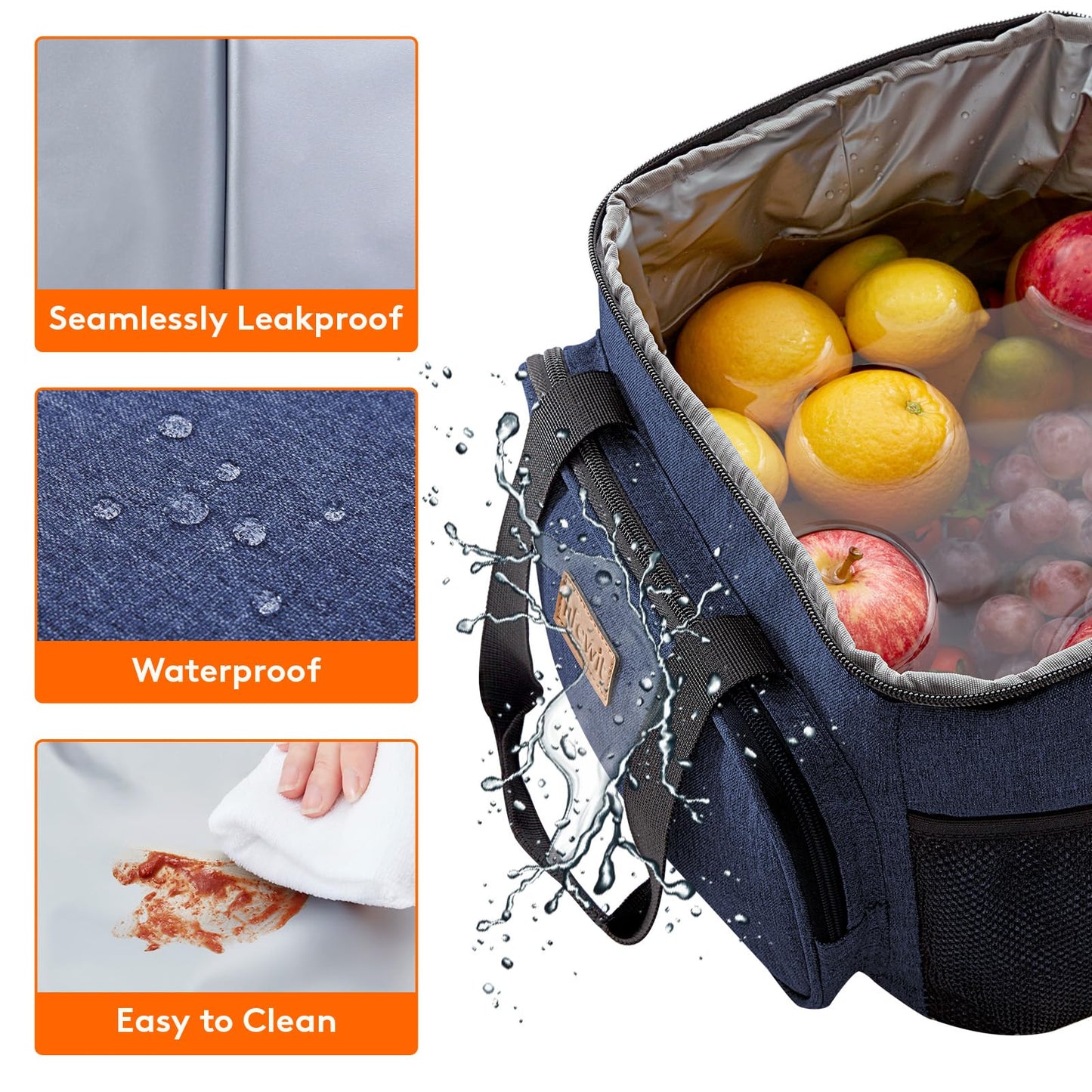 Lifewit Large Lunch Bag, Insulated Lunch Box, Soft Cooler Cooling Tote for Adult Men Women, Dark Blue 24-Can (15L)