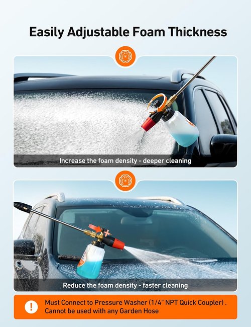 AstroAI Foam Cannon - Heavy Duty Car Foam Blaster with Adjustable Snow Foam Lance | 1L Bottle