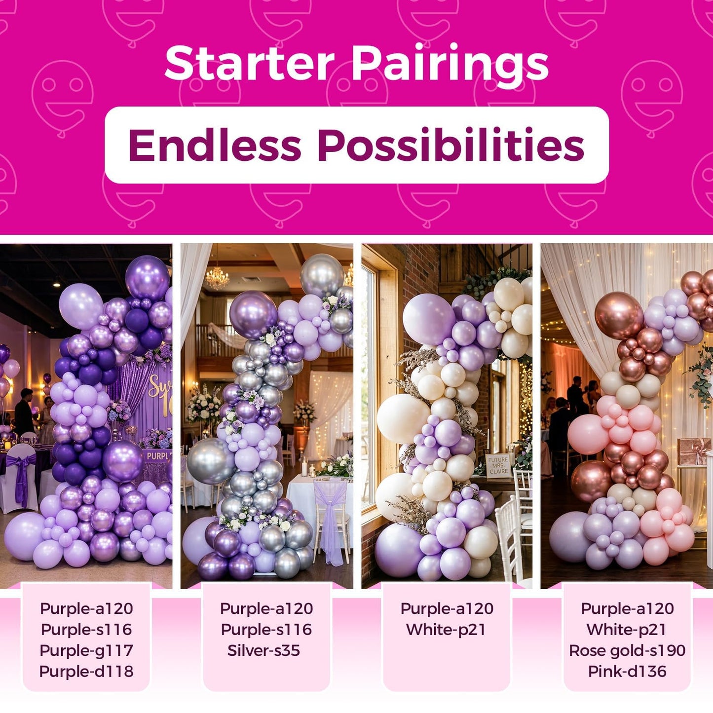 Bezente Pearl Lavender Latex Party Balloons - 100 Pack 12 inch Round Helium Pearl Light Pastel Purple Lilac Balloons for Bachelorette Fairy Girl Wedding Engagement Birthday Party Decorations