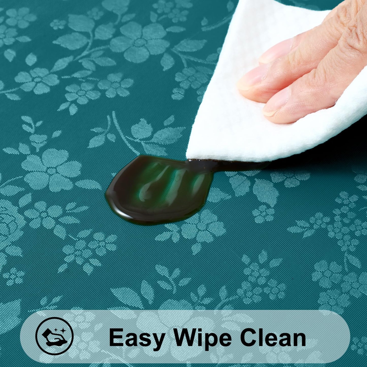 Smiry Rectangle Table Cloth, Waterproof Heavy Duty Vinyl Tablecloths, Wipeable Washable Table Cover for Kitchen and Dining Room (Emerald Green, 54" X 78")