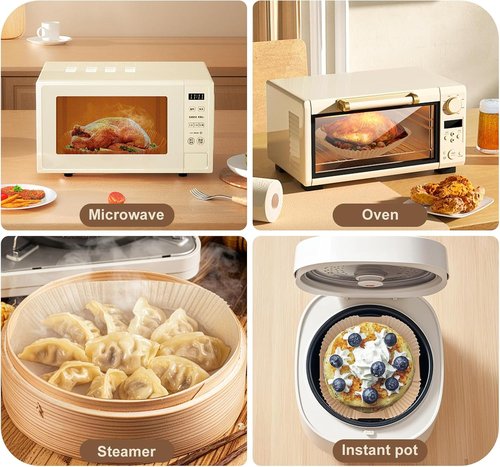 Air Fryer Liners | 8-Inch Disposable Non-Stick Sheets for Easy Cleanup - 100 Count