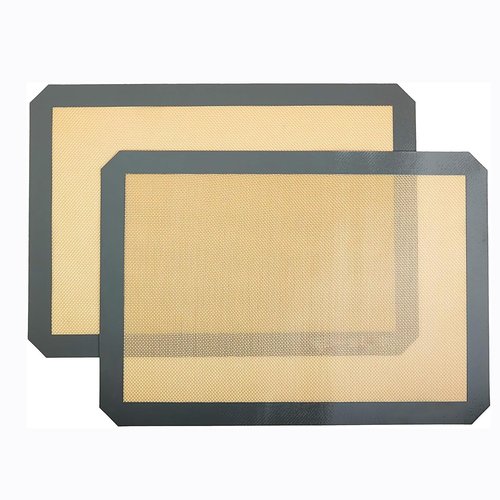 Inmorven 2-Pack Non-Stick Silicone Baking Mat, Food Safe Non Slip Heat Reusable Silicone Liner Sheet for Baking Cookies Pastries Bread Rolling Dough Oven Tray