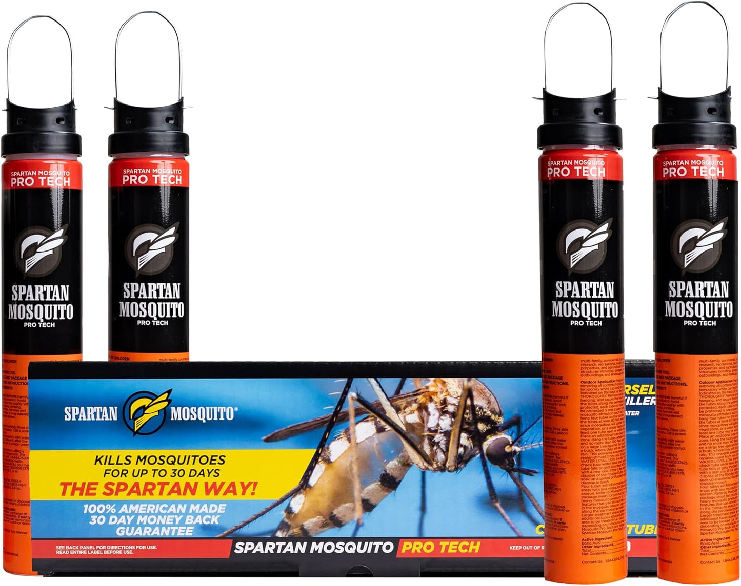 Spartan Mosquito Pro Tech - 1 Acre Mosquito Control Pack | 4 Tubes, 100% American Made