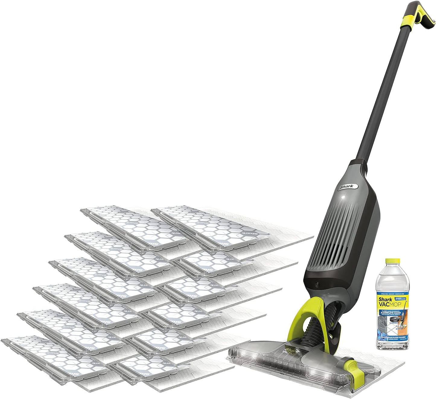 Shark VM252P10 VACMOP Pro Cordless Hard Floor Vacuum Mop - LED Headlights, 12 Pads & 12 oz Solution | Charcoal Gray