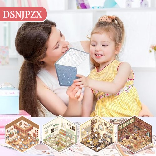 DSNJPZX Large DIY 3D Sticker Scene - Cute and Funny Cartoon Sticker Scenes - Make Your Own Stickers - Scene Stickers for Adult Kids Relief Stress Pass The Time