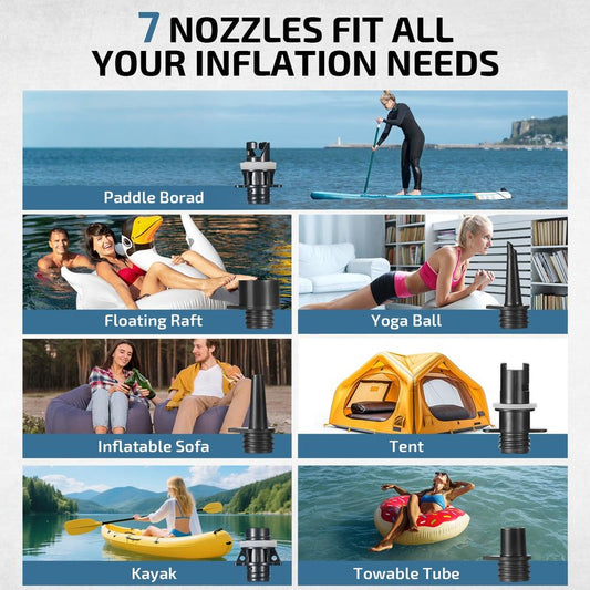 Swonder Seafalcon Paddle Board Pump, 3-in-1 Rechargeable Electric Air Pump with Removable Battery, Portable Pump for Paddleboard, Kayak, Inflatables, Boats (Smokey Azurite)