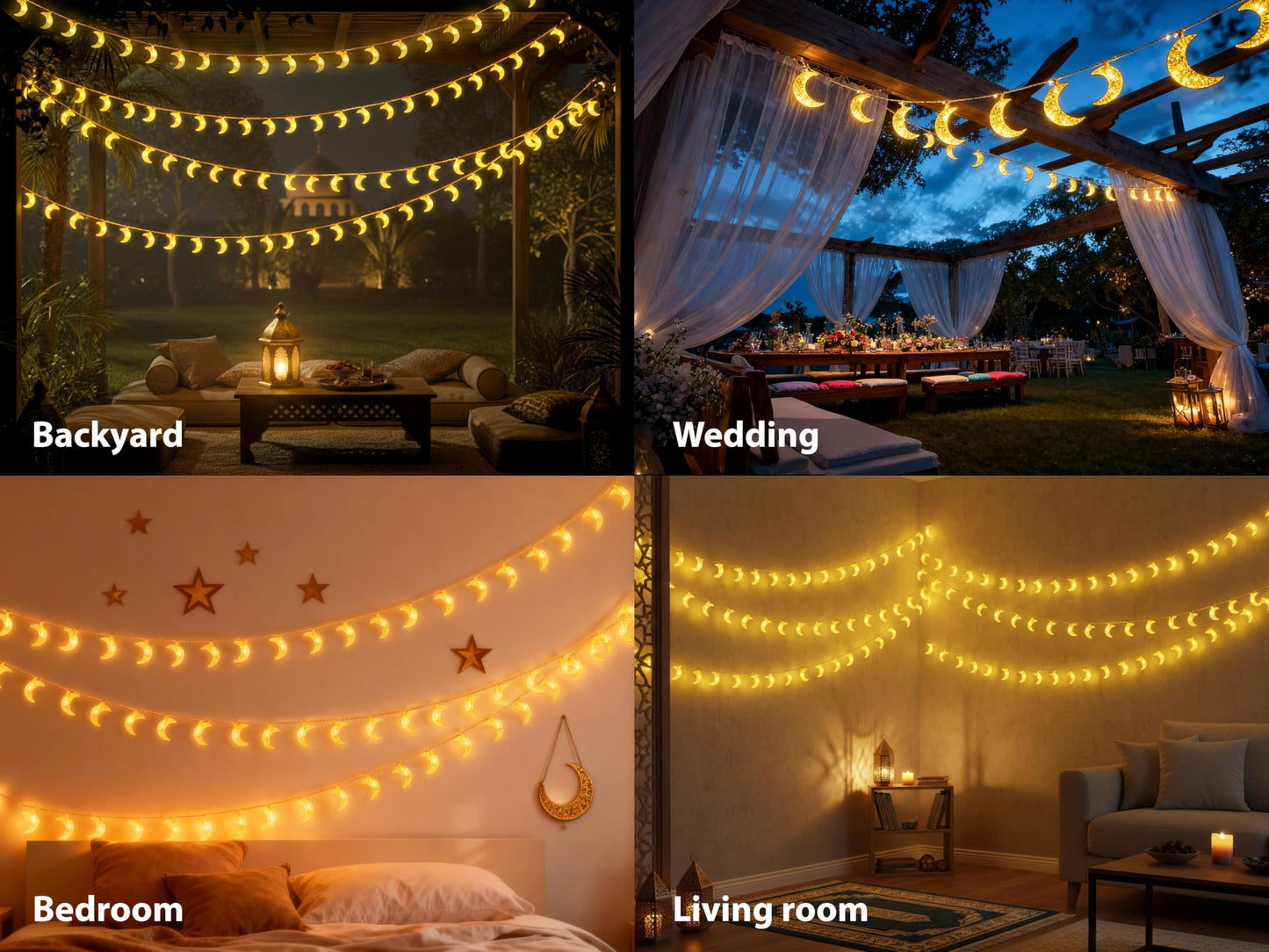 OLEEK Ramadan Lights Decorations 20 ft- Ramadan Decorations for Home 2026 - Ramadan Decoration Lights (40 LEDs)- Ramadan Gifts for Kids - Ramadan Decor - زينه رمضان - Ramadan led Lights