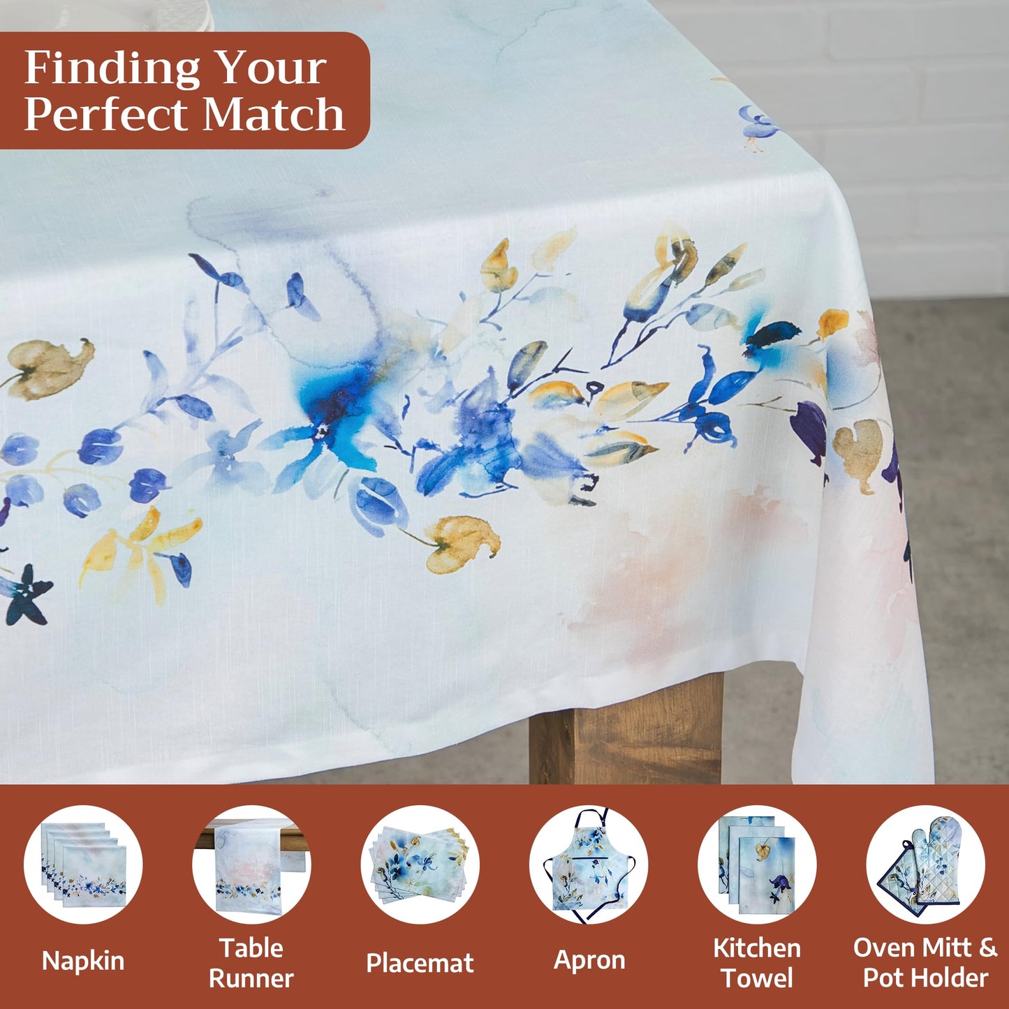Maison d' Hermine Table Cloth Rectangle Table 100% Cotton 54 x 72 Inches Tablecloth Reusable Decorative for Dining Kitchen Room Farmhouse Home Gifts for Mothers Day Spring Summer - Lazy Summer Days