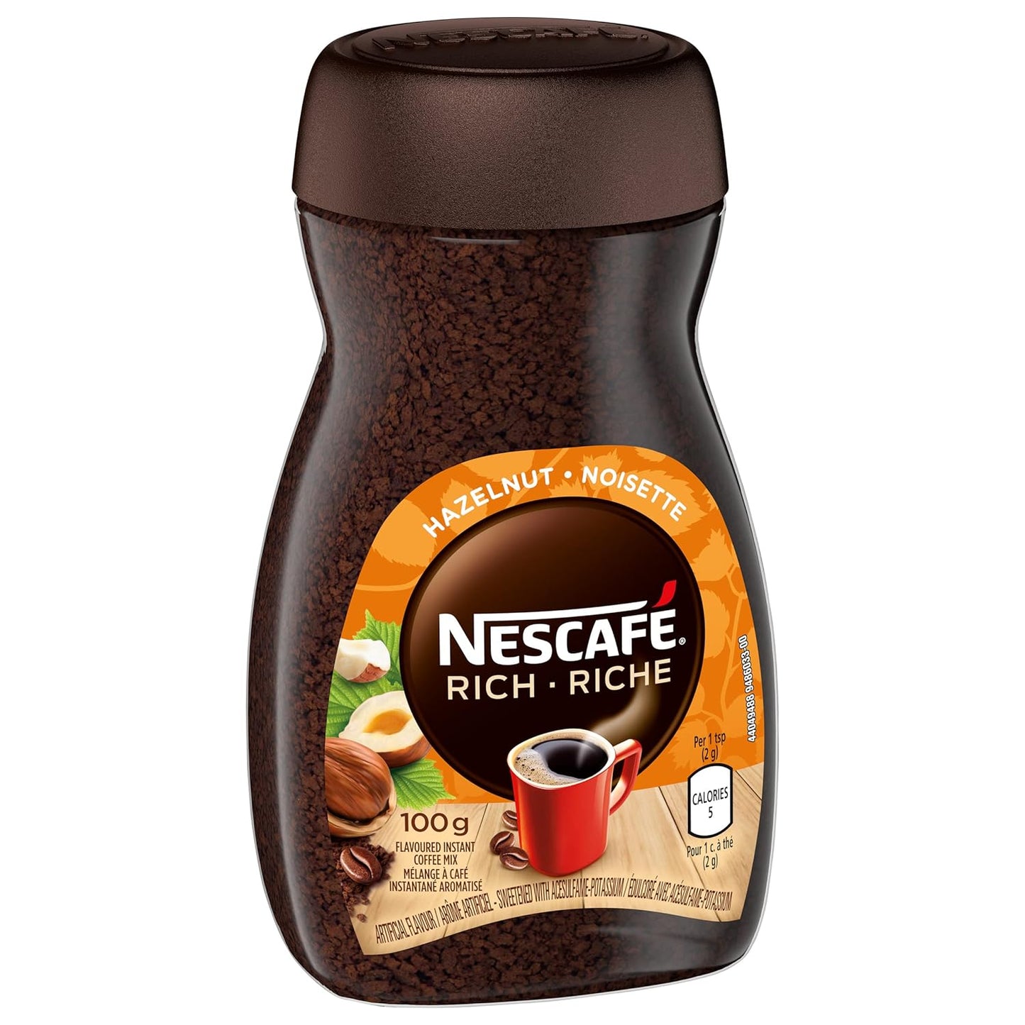 NESCAFÉ Rich Instant Coffee - Hazelnut Flavor, 100g | Premium Instant Brew
