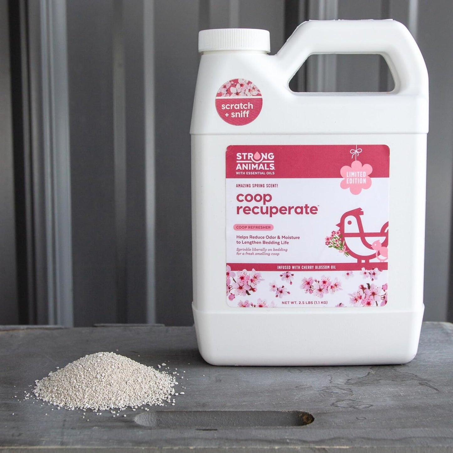 Strong Animals Coop Recuperate Cherry Blossom | Limited-Edition Chicken Coop Refresher with Natural Cherry Blossom Oil - 2.5 lb Jug, 2 Pack